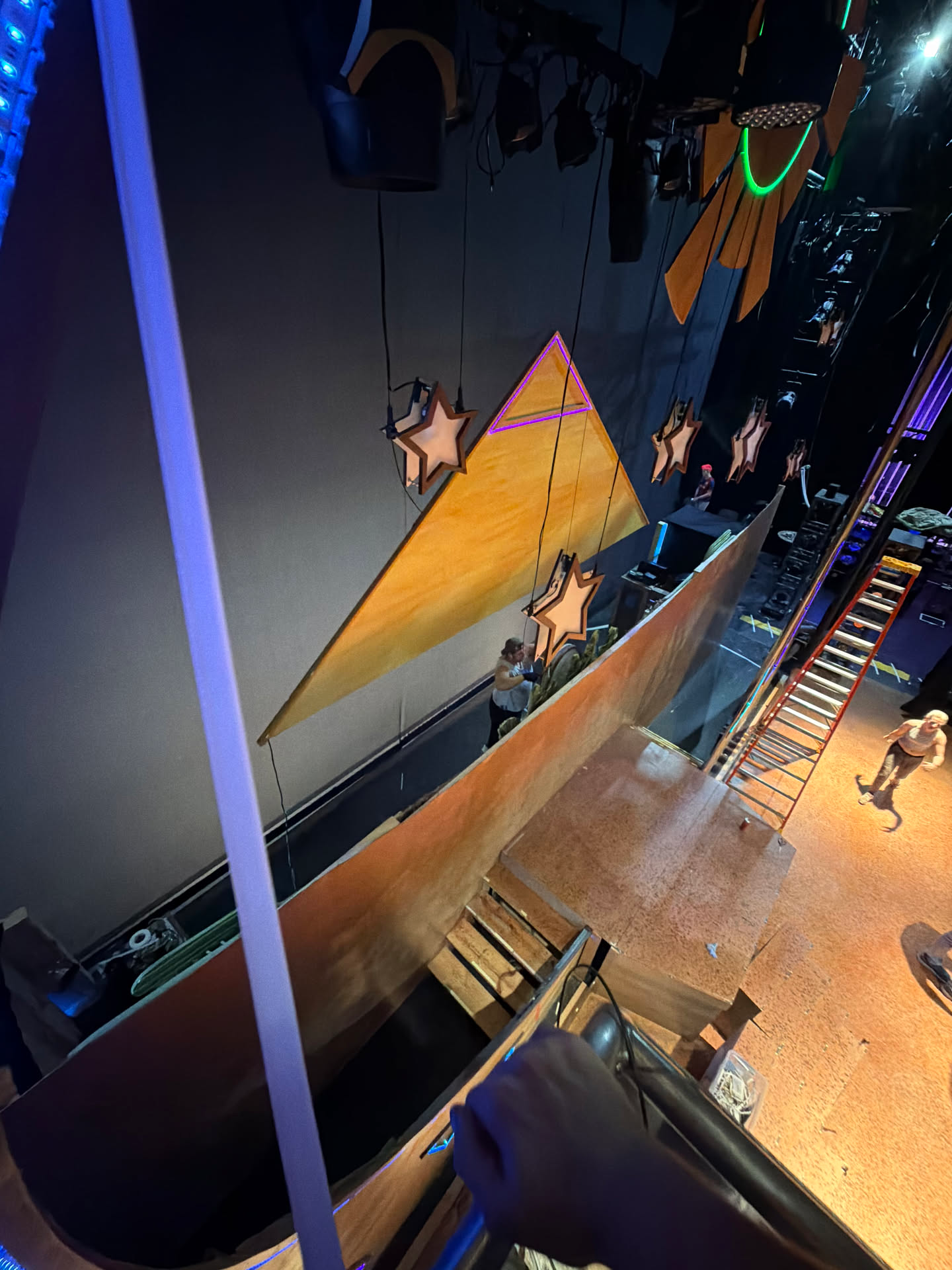 A.D. Players Joseph lighting and scenic installation process