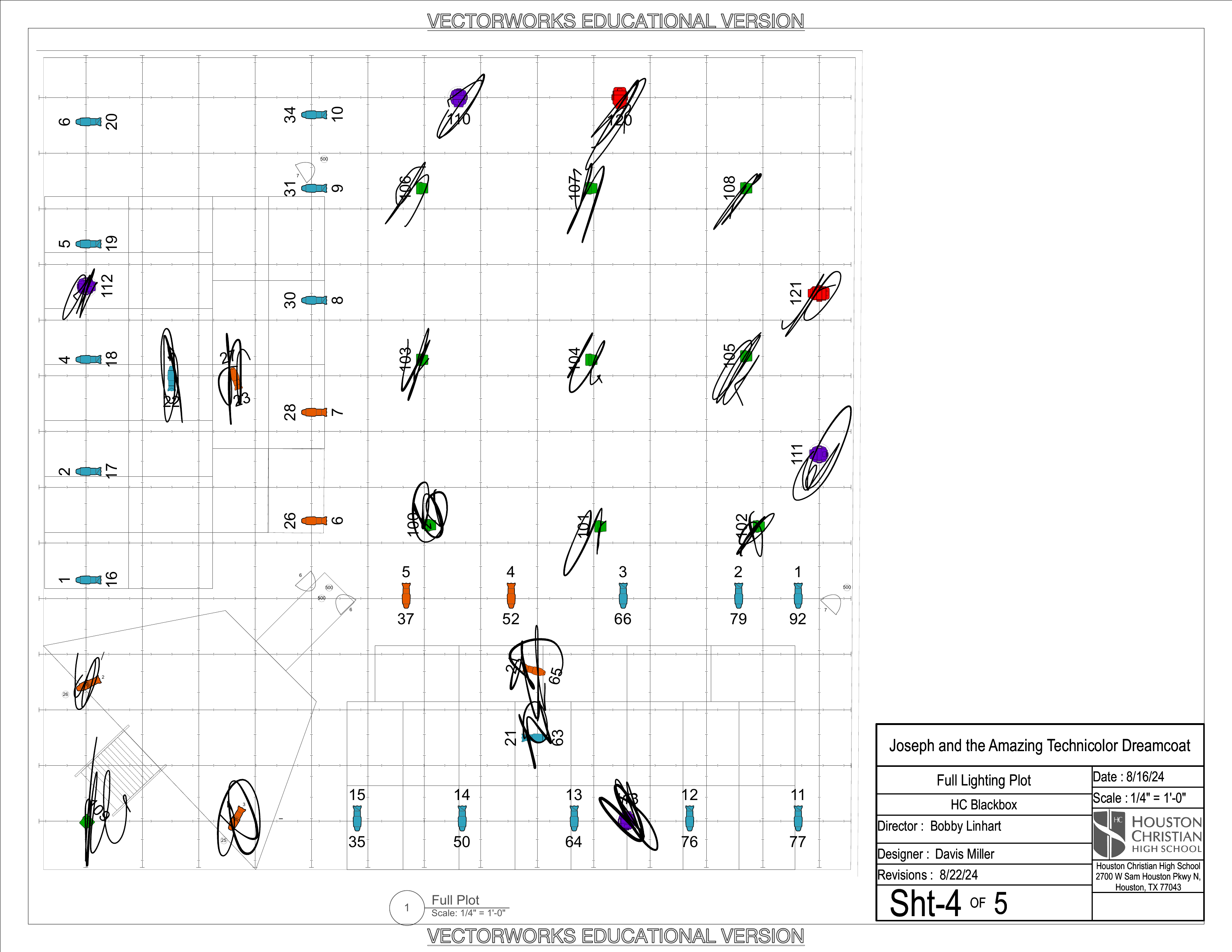 Joseph full lighting plot drafting sheet